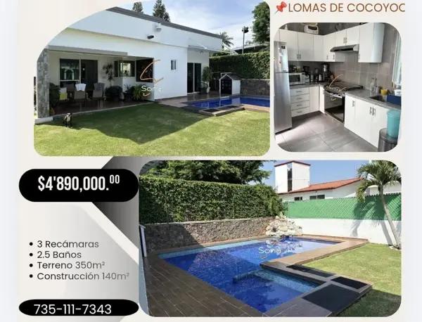 CASA CON ALBERCA EN LOMAS DE COCOYOC