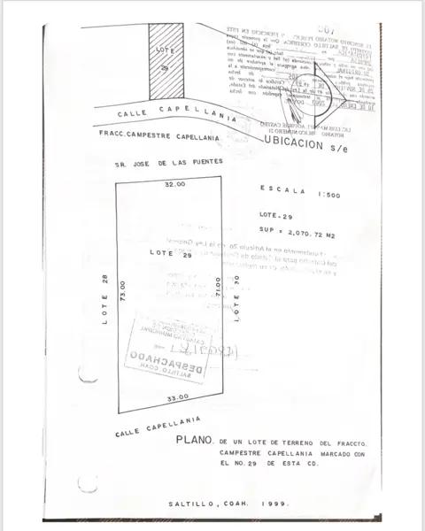 TERRENO EN VENTA CAPELLANIA SALTILLO