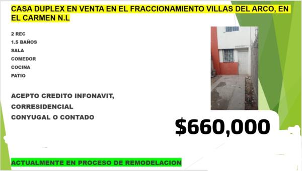 Casa en venta en Villas del Arco, El Carmen, Nuevo León, con cochera y cerca de servicios