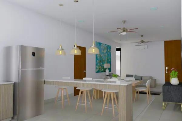 Moderna Residencia en Temozón Norte con 2 Recámaras y Alberca Privada, Mérida