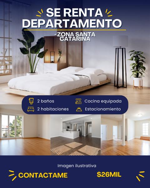 Departamento en renta la Huasteca Santa Catarina Nuevo León
