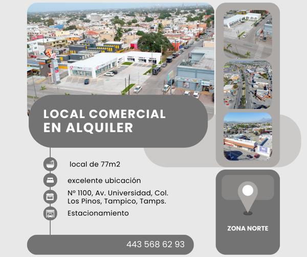 Local Comercial en Renta – Fracc. Santa Rosa, Col. Los Pinos, Tampico, Tamps.