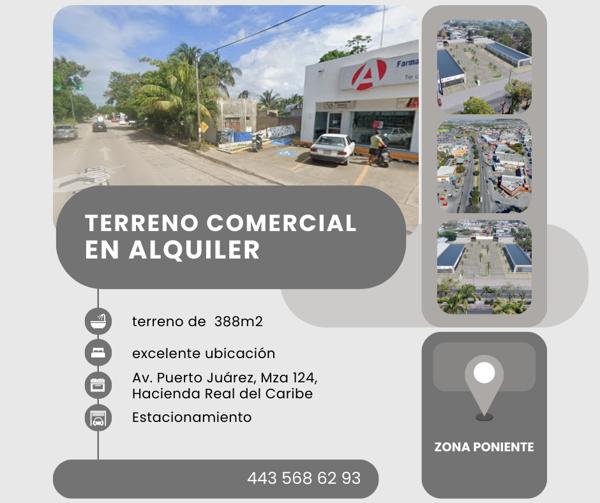 Terreno Comercial en Renta – Hacienda Real del Caribe, Cancún, Q.R.