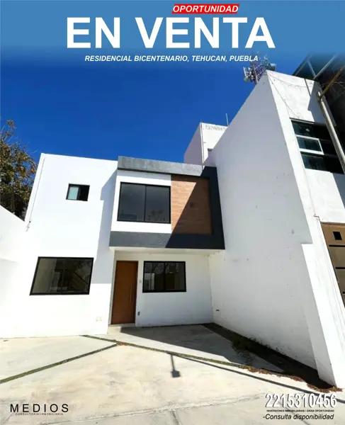 CASA EN LIQUIDACION EN RESIDENCIAL BICENTENARIO, TEHUACAN, PUEBLA, PRECIO NEGOCIABLE