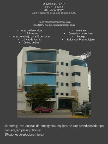 En renta edificio de oficinas en Tabasco 2000 En renta edificio de oficinas en Tabasco 2000