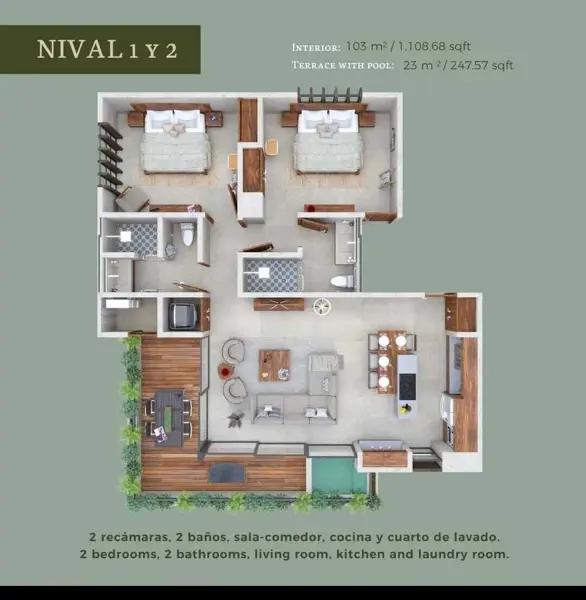 Departamento en Venta en Aldea Zama