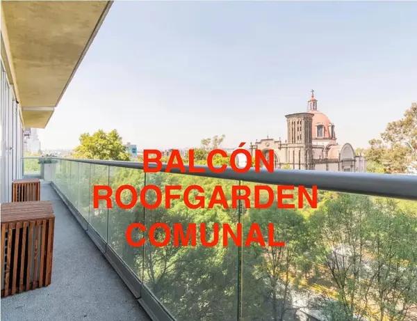 DEPARTAMENTO EN VENTA CONDESA CON BALCÓN Y ROOFGARDEN COMUNAL CDMX