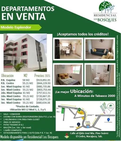 En venta departamentos en Residencial Los Bosques, desde $680,634.38