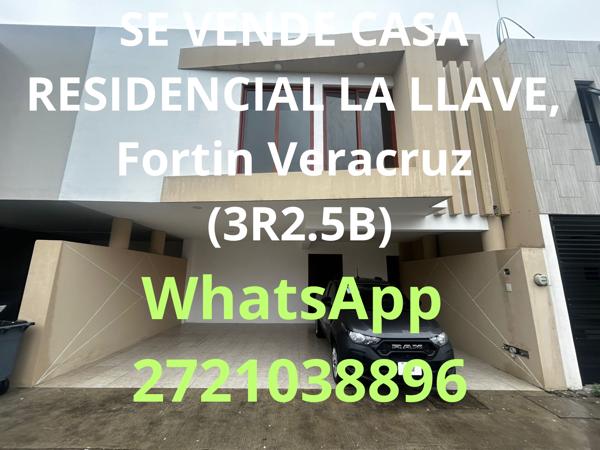 VENDE $2’700,000.00 
CASA RESIDENCIAL LA LLAVE, 
Fortin Veracruz   (3R2.5B)