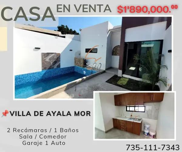 CASA  EN VILLA DE AYALA MORELOS 
Casa nueva dentro de fraccionamiento