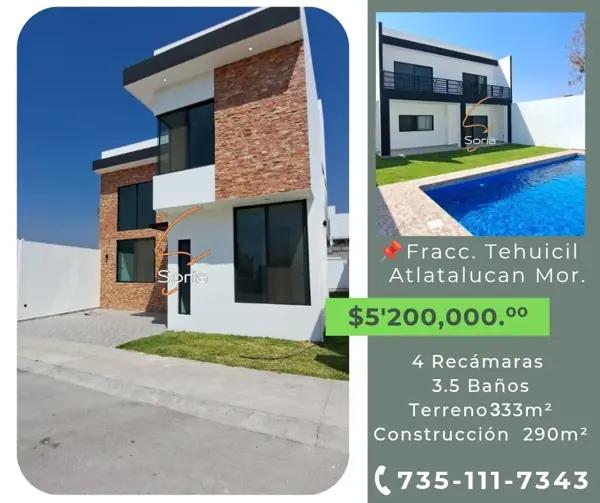 CASA EN FRACCIONAMIENTO EL TEHUICIL ATLATLAUCAN MORELOS
Seguridad las 24HRS
A SOLO 3 MINUTOS DE LA CASA EN FRACCIONAMIENTO EL TEHUICIL ATLATLAUCAN MORELOS
Seguridad las 24HRS
A SOLO 3 MINUTOS DE LA
