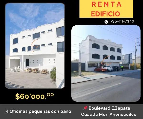 EDIFICIO EN RENTA EN CUAUTLA MORÉLOS 
IDEAL PARA ESCUELA, OFICINAS.