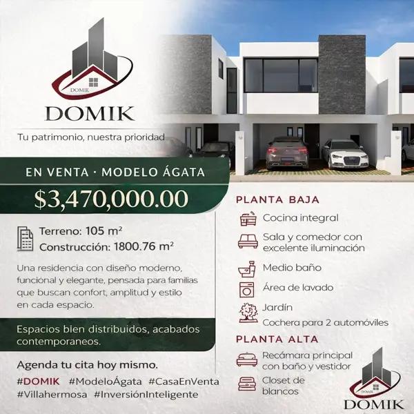 En venta hermosa casa Modelo Ágata en Real Campestre