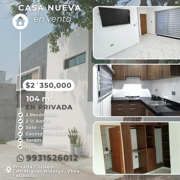 Casa en venta en Miguel Hidalgo, Centro, Tabasco