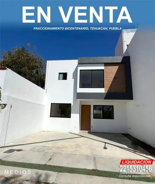 REMATE DE CASA EN FRACC BICENTENARIO, TEHUACAN, PUEBLA, PRECIO NEGOCIABLE