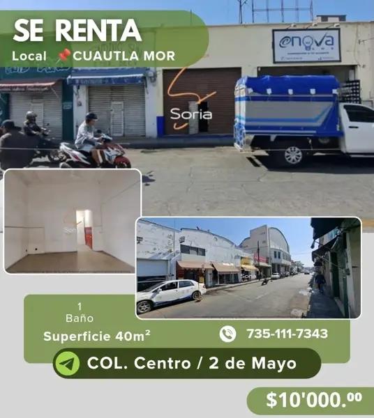 LOCAL EN RENTA CUAUTLA  MORELOS