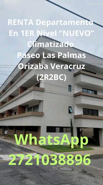 RENTA $15,500.00
En 1ER Nivel “NUEVO” Climatizado Paseo Las Palmas  Orizaba Veracruz
(2R2BC)
