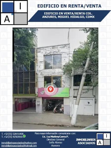 ¡EDIFICIO EN VENTA! COL. ANZURES, MIGUEL HIDALGO, CDMX