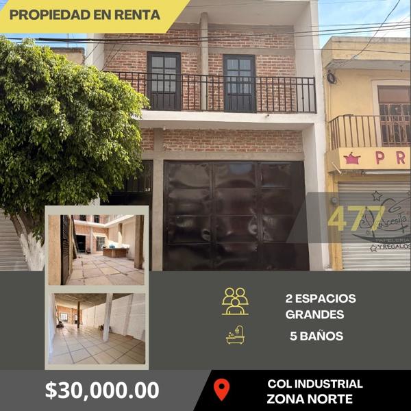 Propiedad en renta en colonia industrial