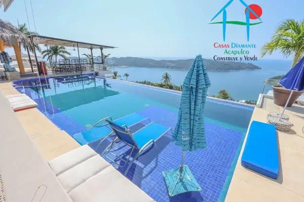 Casa en renta vacacional con alberca, jacuzzi, cancha de pádel, pickleball y vista al mar