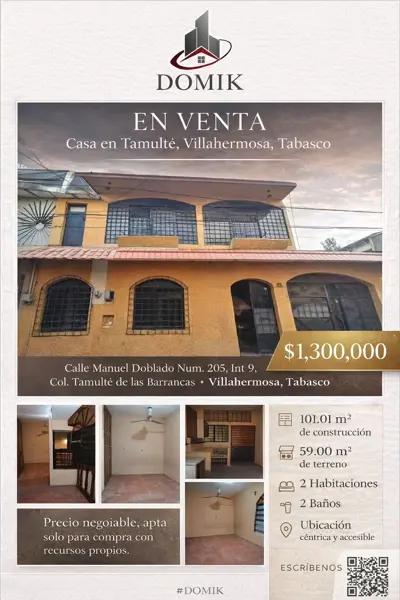 Casa en venta en Tamulté Casa en venta en Tamulté