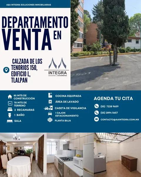 Departamento en Venta en Tlalpan.