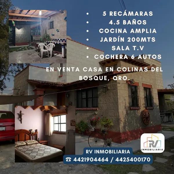 RV VENDE  RESIDENCIA DE ESTILO MEXICANO EN COLINAS DEL BOSQUE, CORREGIDORA