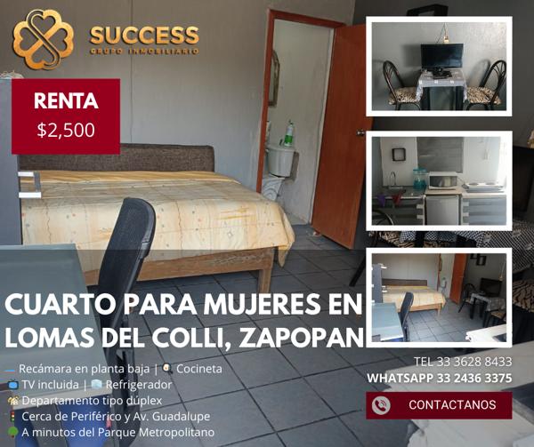 Cuarto en Renta – Lomas del Colli, Zapopan