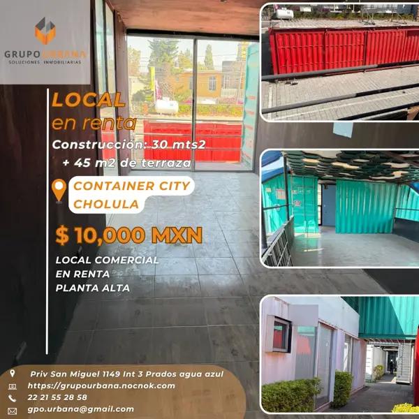 Local en renta con terraza en Container City con Terraza, San Andrés Cholula Local en renta con terraza en Container City con Terraza, San Andrés Cholula
