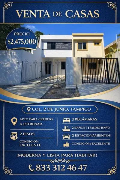 Venta de casa en Col. 2 de Junio