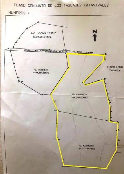 Terrenos en Venta 2 Predios Juntos. 13.93 has. Pueblo, Tahmek, Yucatàn.