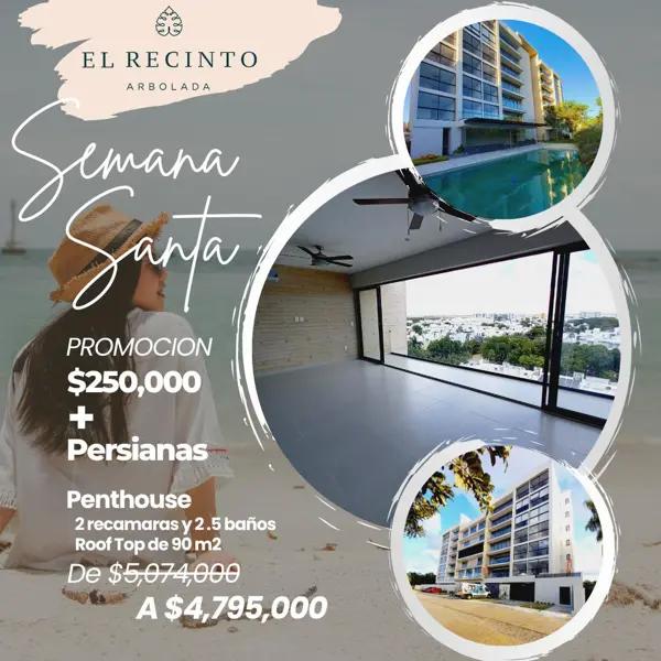 Departamento PENTHOUSE en Venta, 3 Recámaras, Arbolada Cumbres, Av Hayacán, Cancún