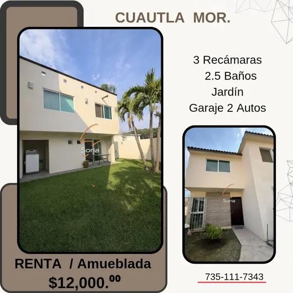 CASA EN CUAUTLA MORLEOS 

Renta de casa amueblada 2 plantas