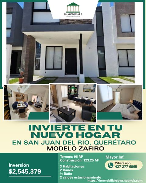 Casa céntrica en venta modelo Zafiro, en San Juan del Río, Querétaro