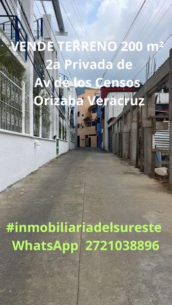 VENDE TERRENO 200 m²  2a Privada de 
Av de los Censos Col Espinal Bajo Orizaba Veracruz Cp94330