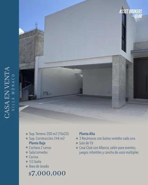 CASA EN VENTA VILLA MÓNACO