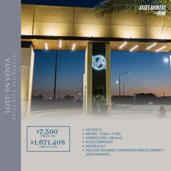 LOTE EN VENTA VALLE ALTO RESIDENCIAL