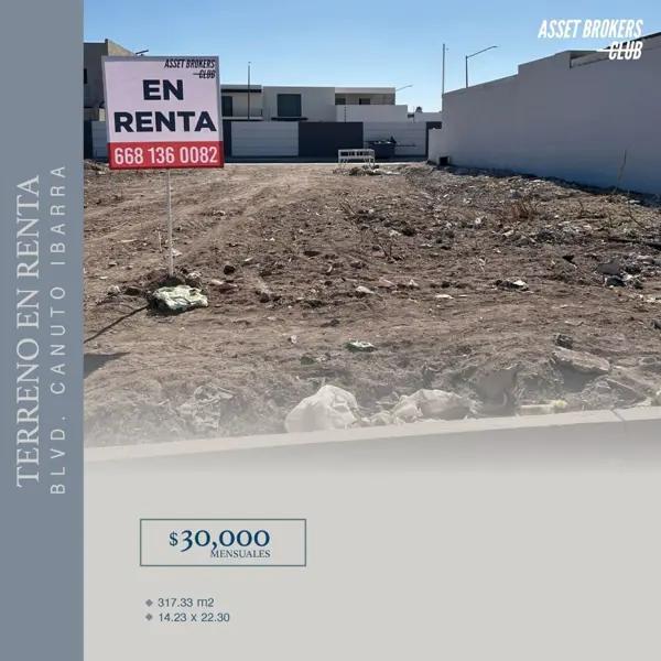 TERRENO EN RENTA BOULEVARD CANUTO IBARRA
