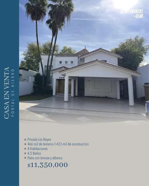 CASA EN VENTA PORTAL DE HIERRO PRIVADA LOS REYES