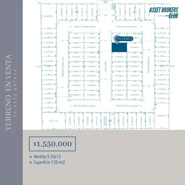 TERRENO EN VENTA PRIVADA ANTHEA