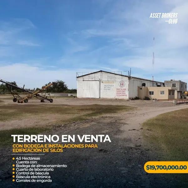 TERRENO CON BODEGA E INSTALACIONES PARA EDIFICACIÓN DE SILOS EN VENTA TERRENO CON BODEGA E INSTALACIONES PARA EDIFICACIÓN DE SILOS EN VENTA