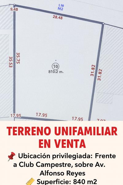 Terreno en VENTA - 840m2 Colonia San Patricio