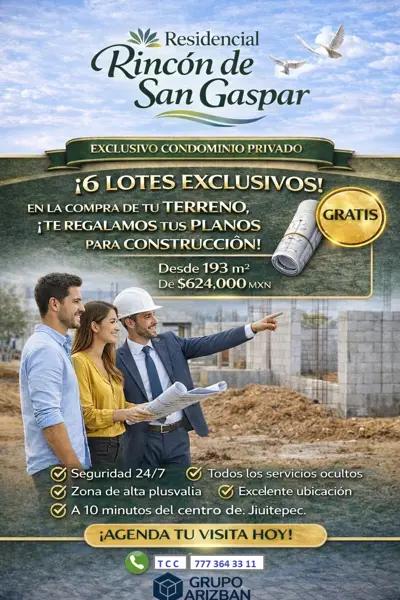 Terreno Residencial en Fraccionamiento Cerrado Rincón de San Gaspar en Jiutepec, Morelos Terreno Residencial en Fraccionamiento Cerrado Rincón de San Gaspar en Jiutepec, Morelos