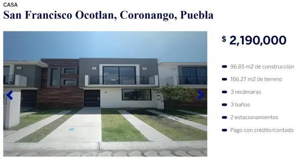 CASA DE OPORTUNIDAD BANCARIA EN VENTA SAN FRANCISCO OCOTLÁN, CORONANGO, PUEBLA