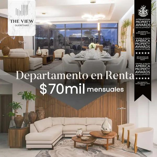 DEPARTAMENTO AMUEBLADO EN THE VIEW QRO.