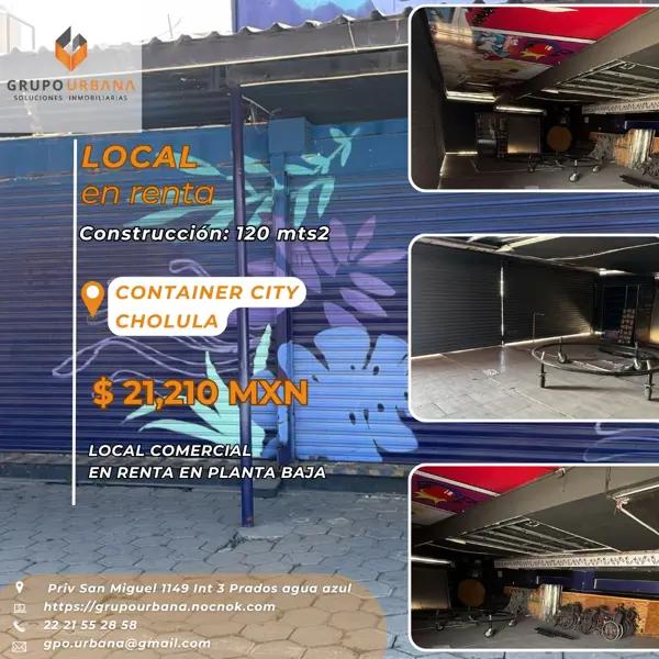 Local en renta en planta baja en Container City, San Andrés Cholula Local en renta en planta baja en Container City, San Andrés Cholula