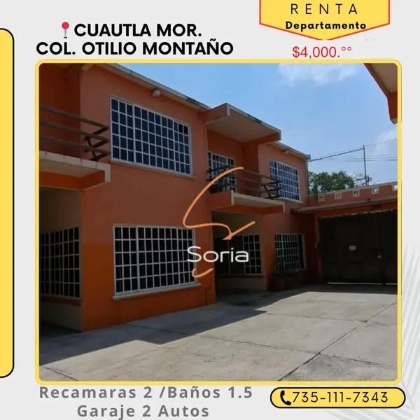 DEPARTAMENTO EN RENTA 
CUAUTLA MOR.
COL. OTILIO MONTAÑO.