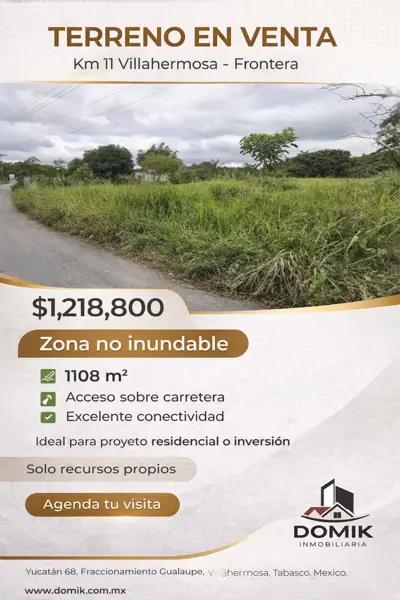 Terreno en venta y renta en Villa Union, Centro, Tabasco
