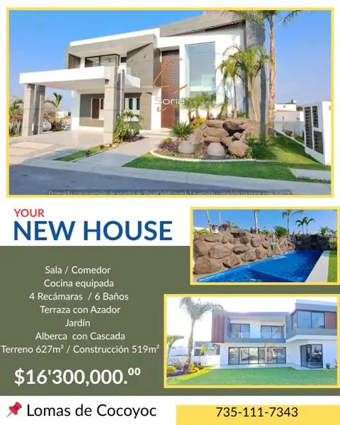 Casa en  Lomas de Cocoyoc 

$16,300,000.°°

Increible residencia lujo y confort