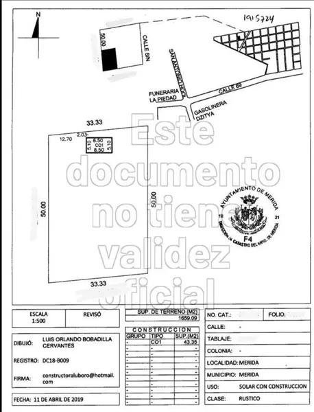 Terreno en Venta,en esquina,  en Mérida, en Dzitya